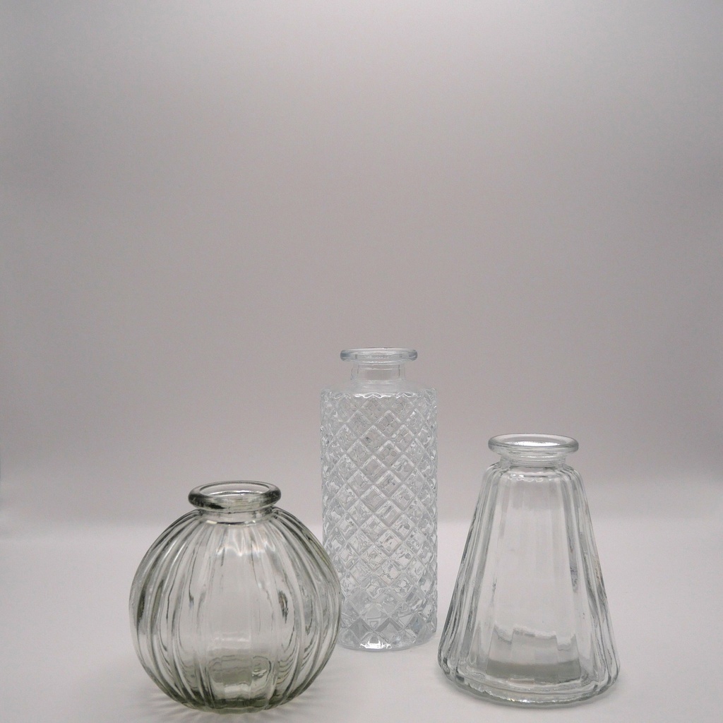 Trio vases transparents