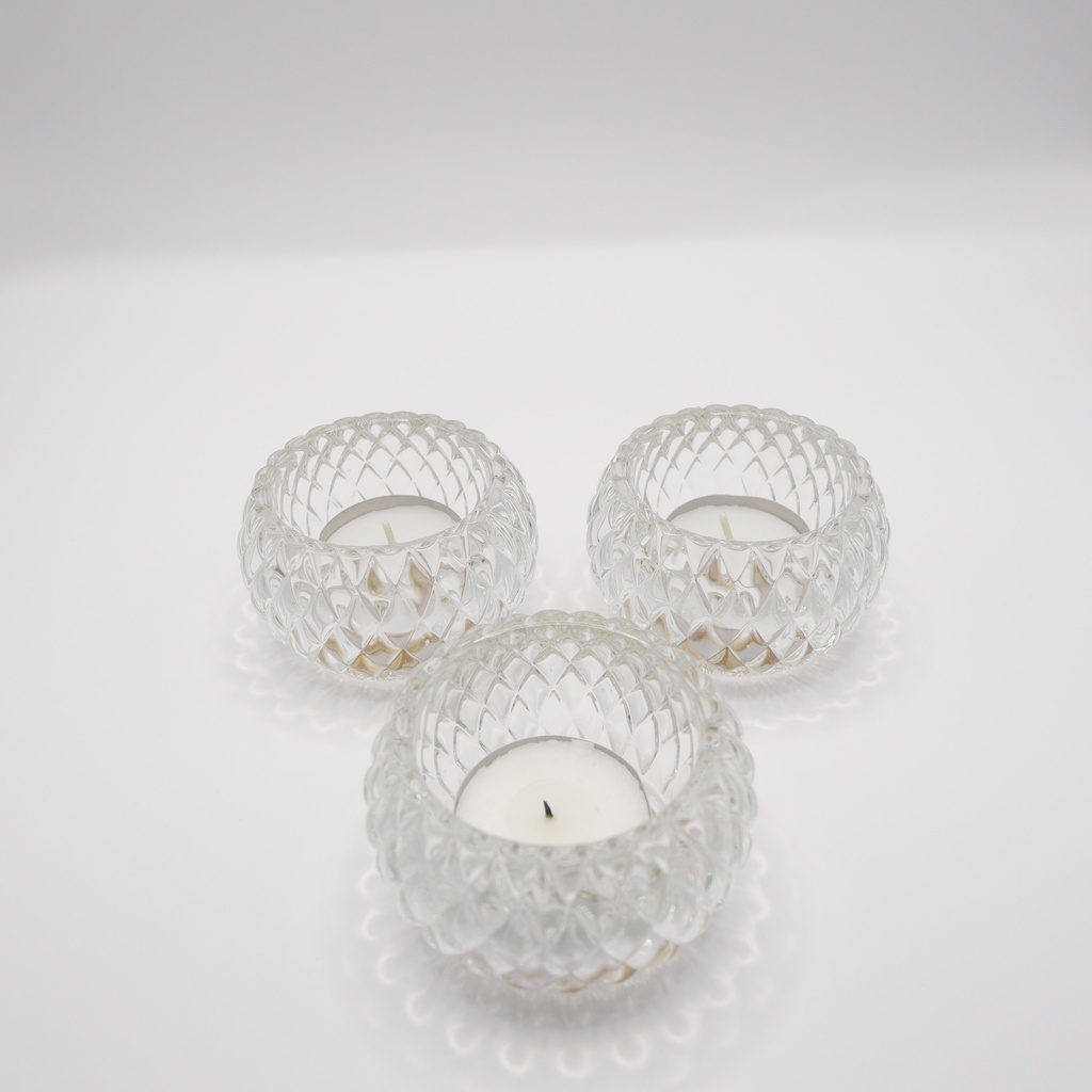 Petit photophore rond transparent 