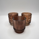 Trio bougeoirs terracotta