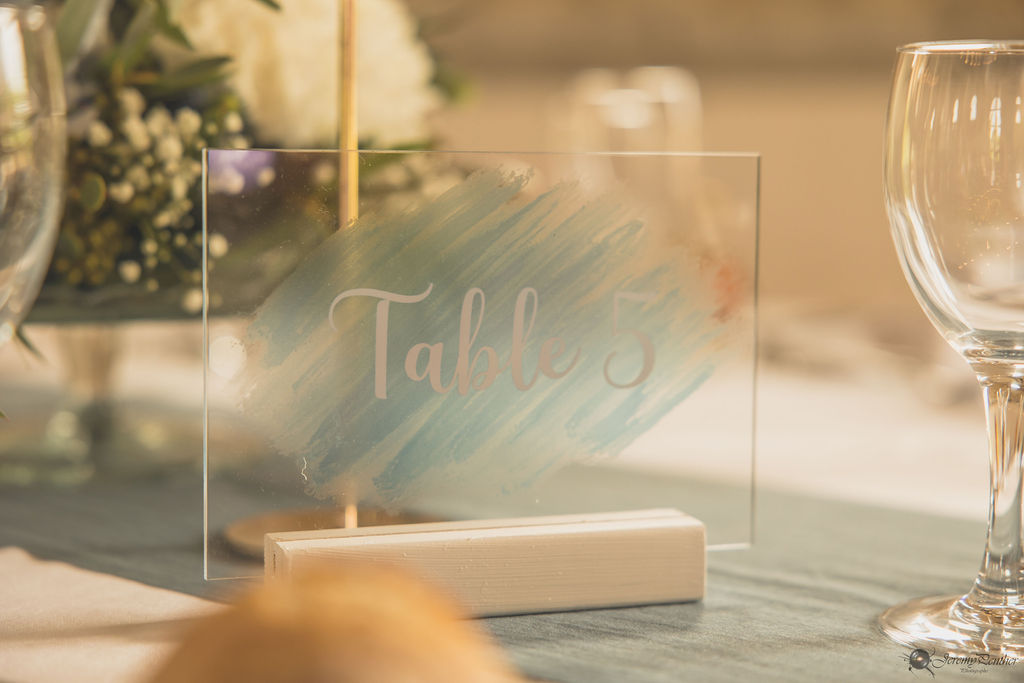 Numéros de table bleus