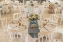 chemin de table bleu gris