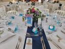 chemin de table bleu foncé velours