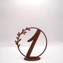 Jeu de numéros de table rond en bois