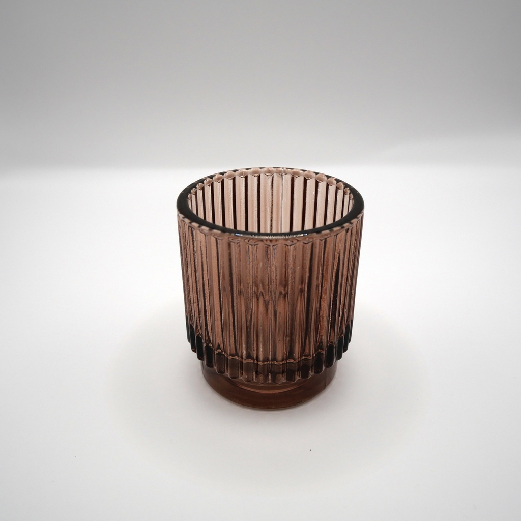 Bougeoir terracotta motif oval
