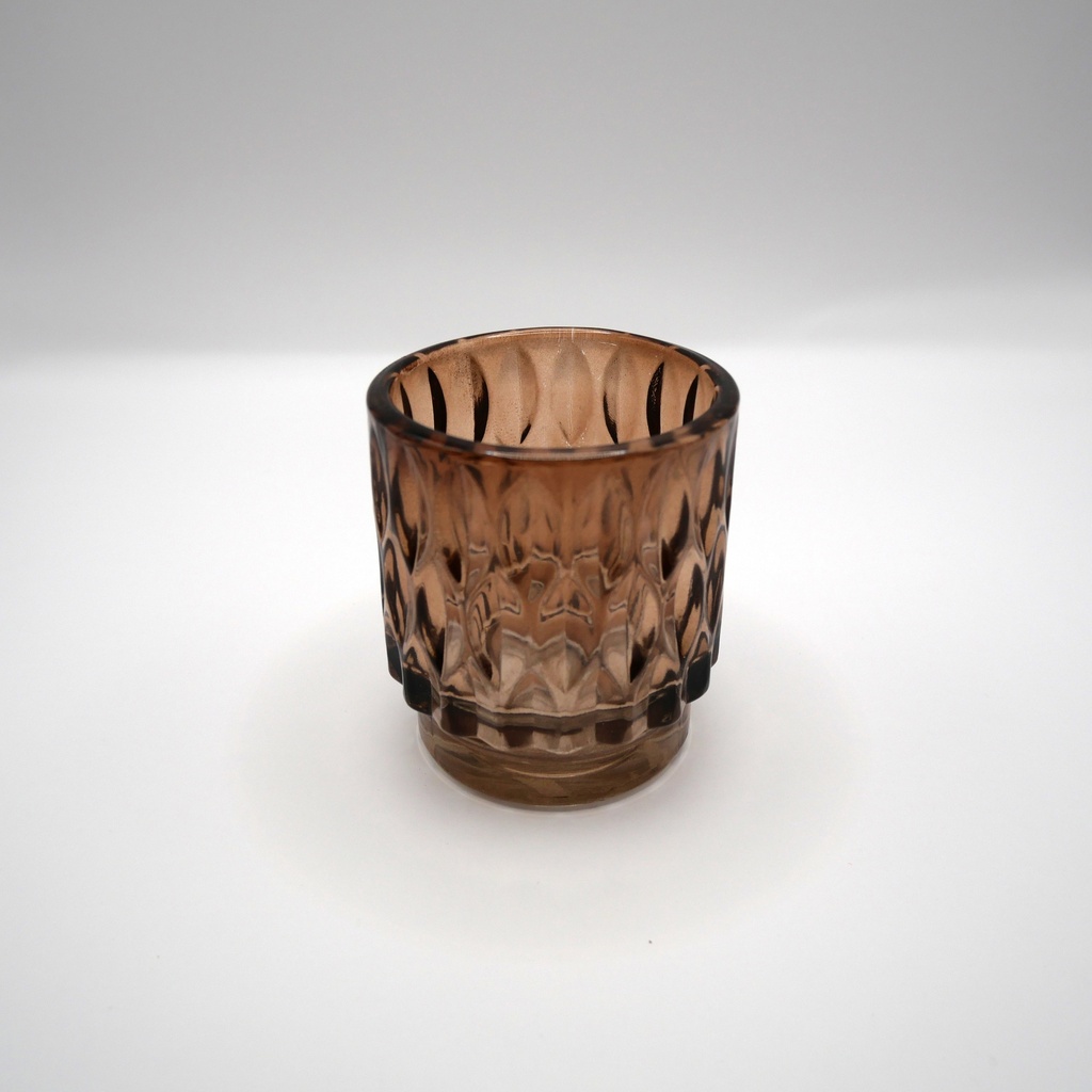 Bougeoir terracotta motif oval