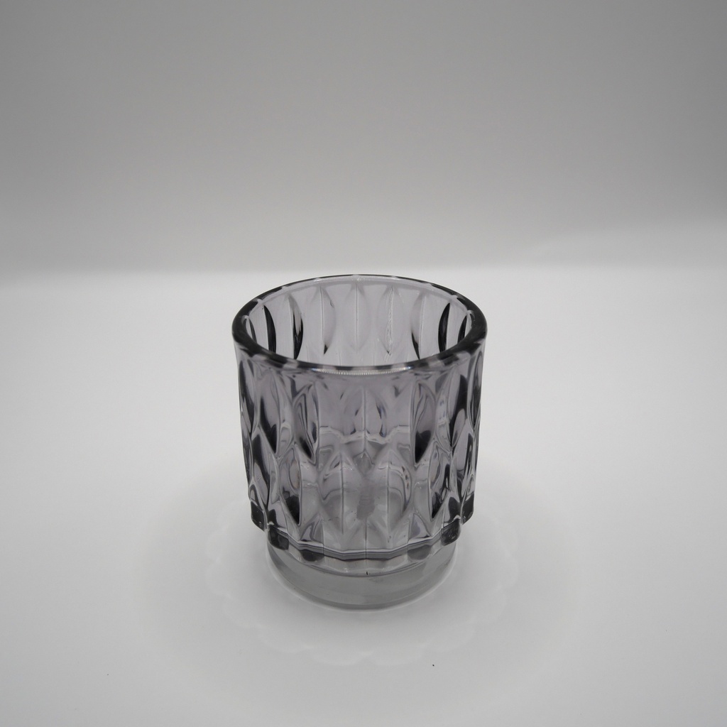 Photophore gris motif fleurs de lys