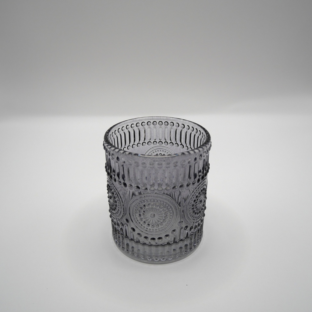 Photophore gris motif fleurs de lys