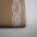 chemin de table lin dentelle fleurs