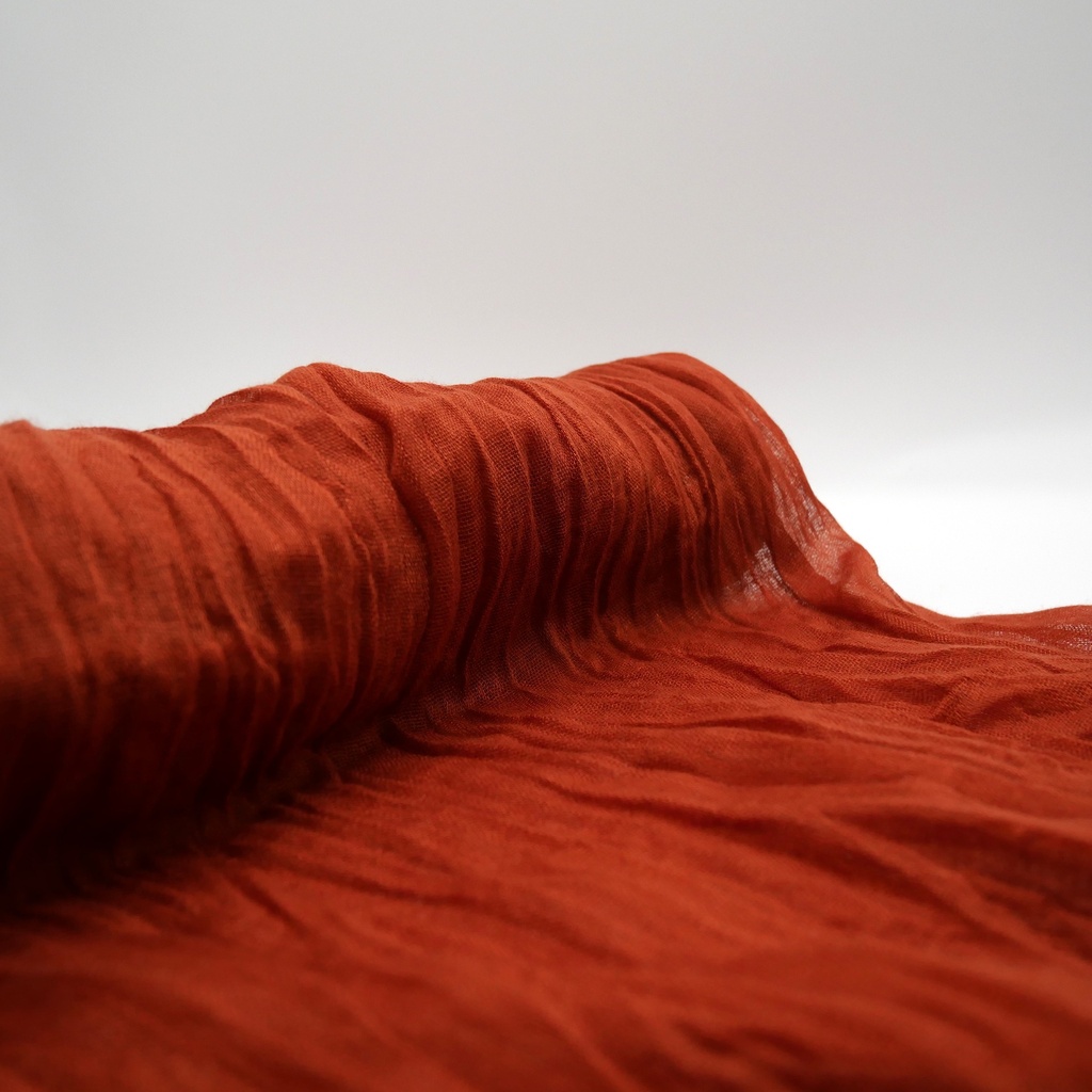 chemin de table terracotta fripé