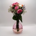 Vase rose bombé