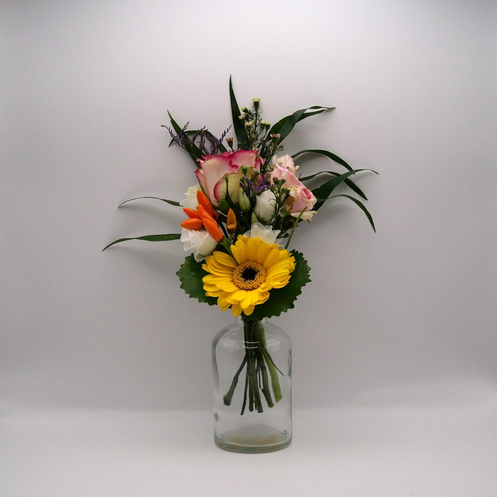 Vase bouteille transparent