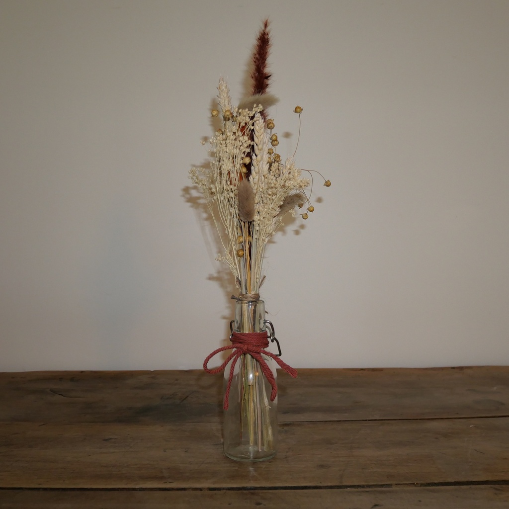 Mini vase style "Bouteille à levier" avec nœud Terracotta