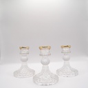 Bougeoirs transparents à bout doré