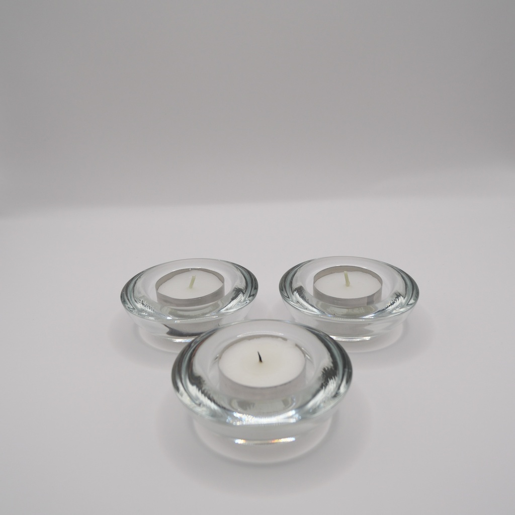 Trio de bougeoirs plats