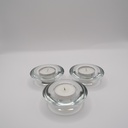 Trio de bougeoirs plats