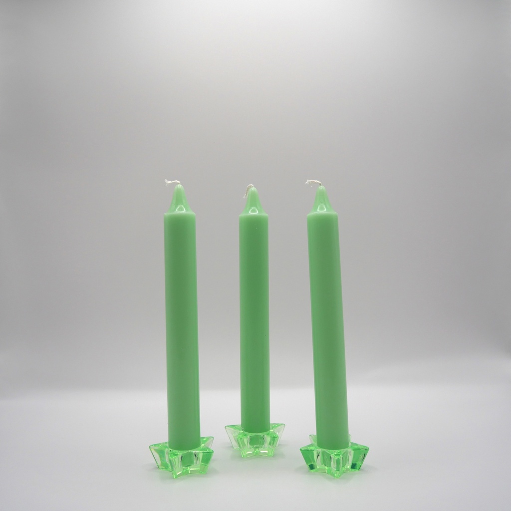 Trio de bougeoirs étoiles Vertes