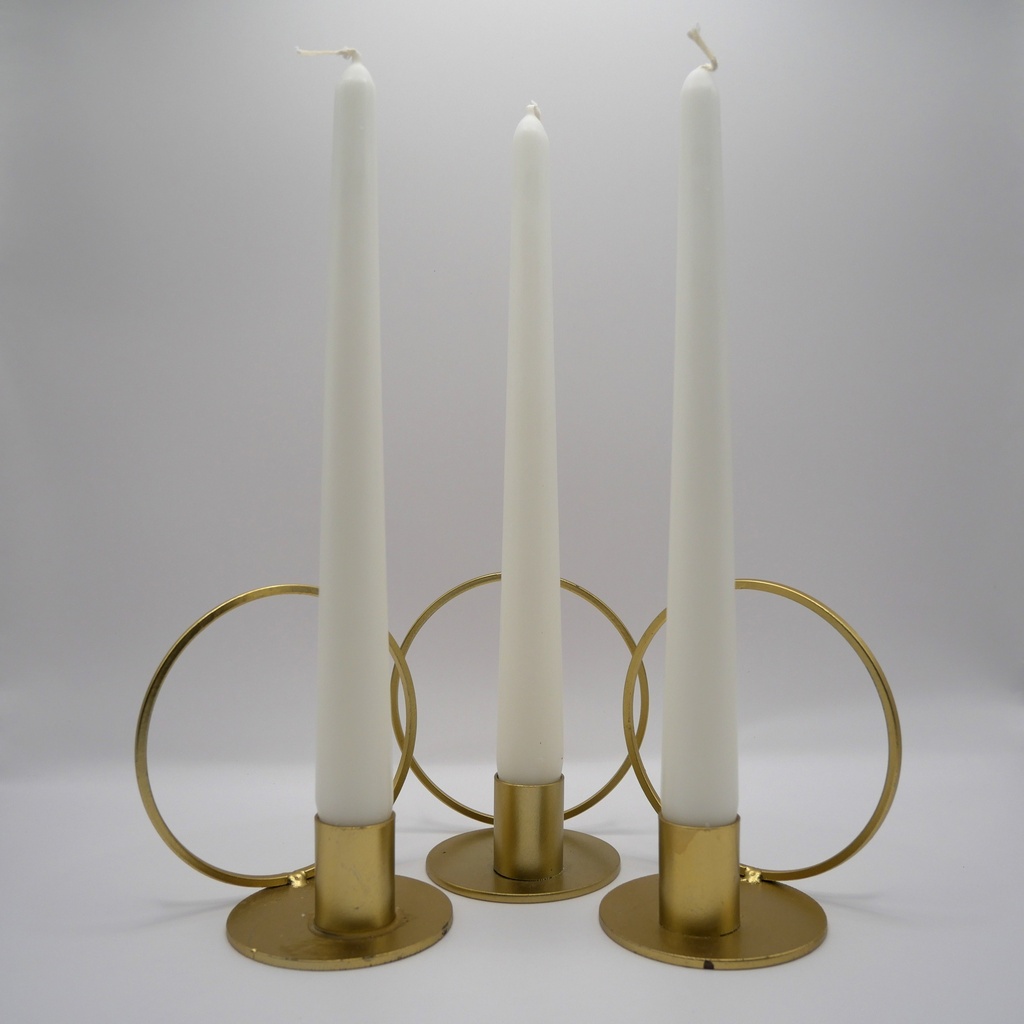 Bougeoir doré et bas rond