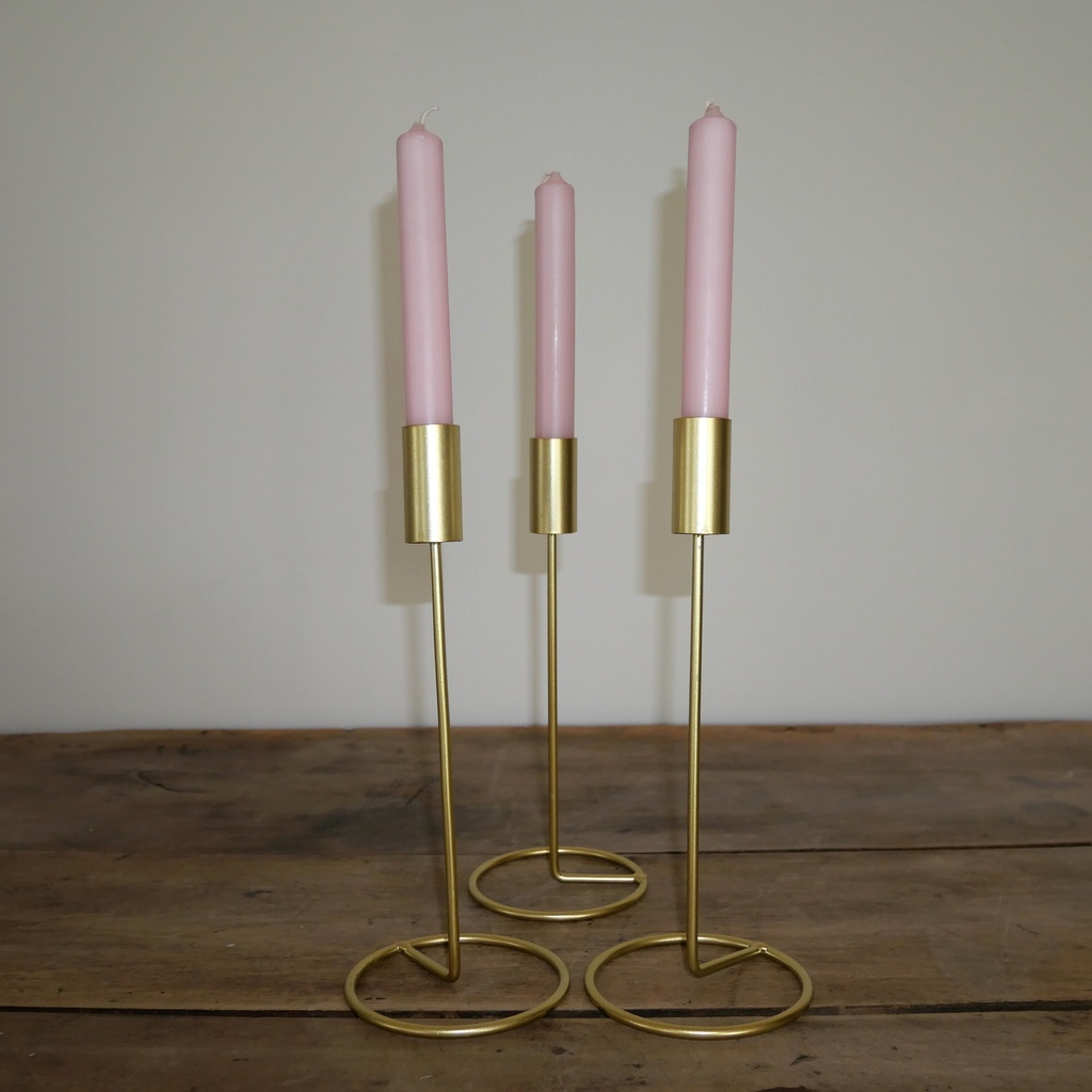 Bougeoir doré base ronde 