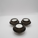 Petit bougeoir noir texturé