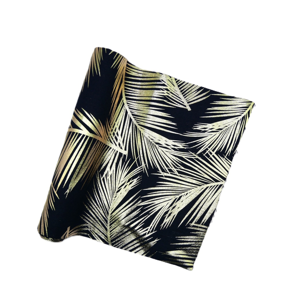 Chemin de table bleu avec palmiers 