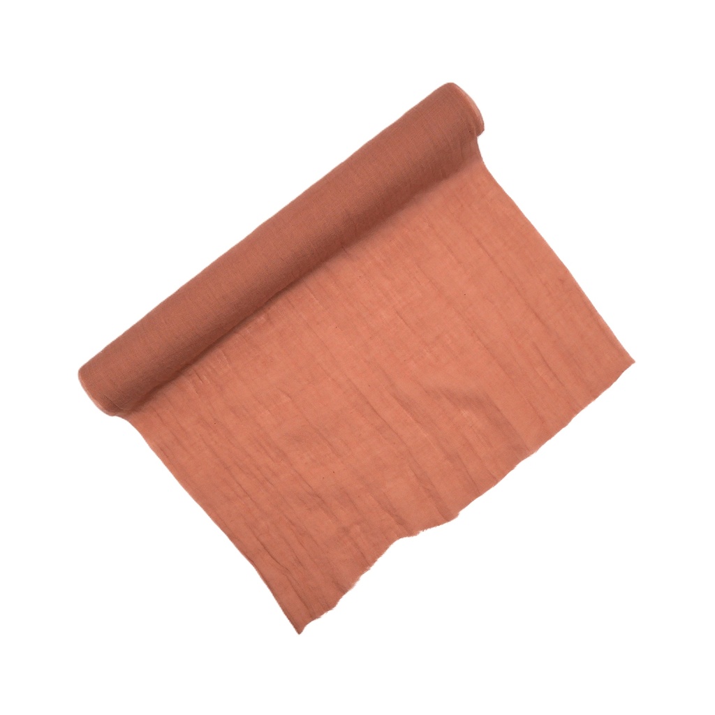 Chemin de table mousseline vieux rose