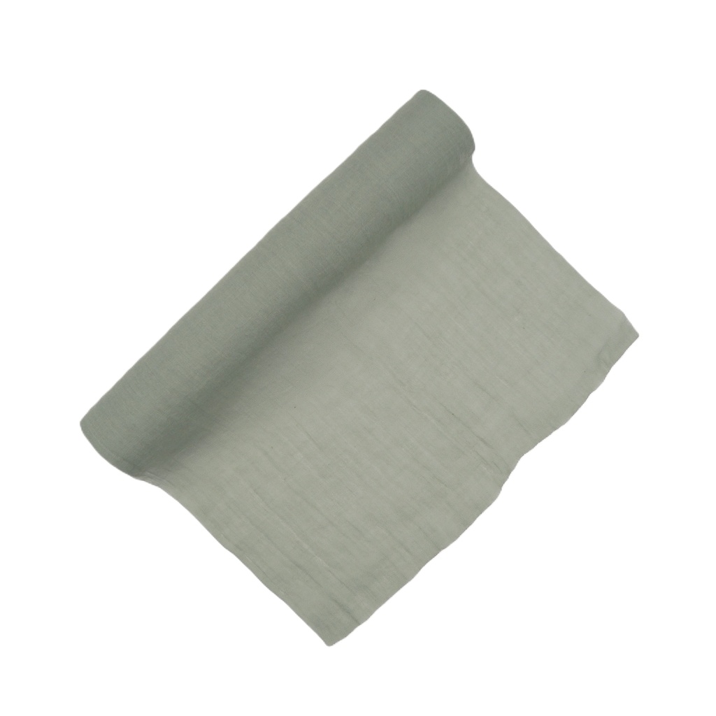 Chemin de table mousseline vert de gris