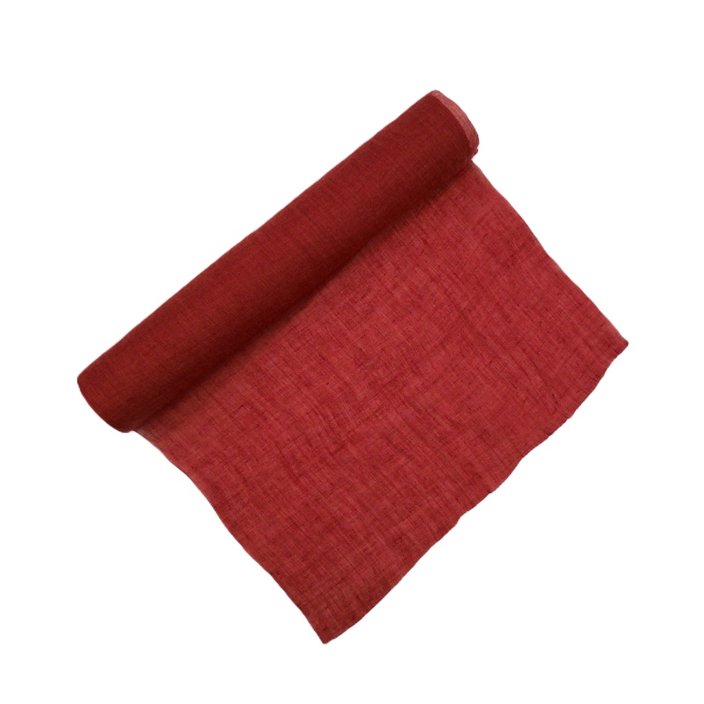 Chemin de table mousseline terracotta