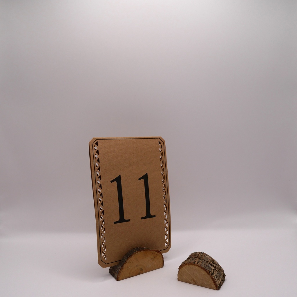 Support menu demi rondin de bois