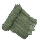 Chemin de table vert sauge fripé