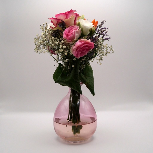 Vase rose bombé